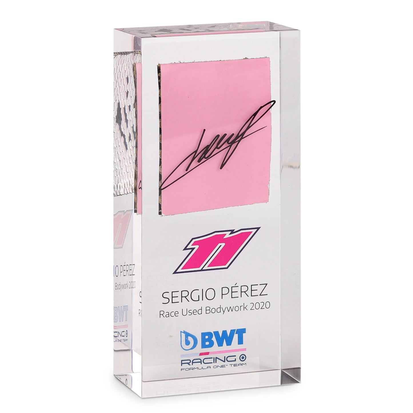 🏎️ Body Work Original Usado en Carrera del RP20 de Sergio Pérez (2020), Montado en Acrílico